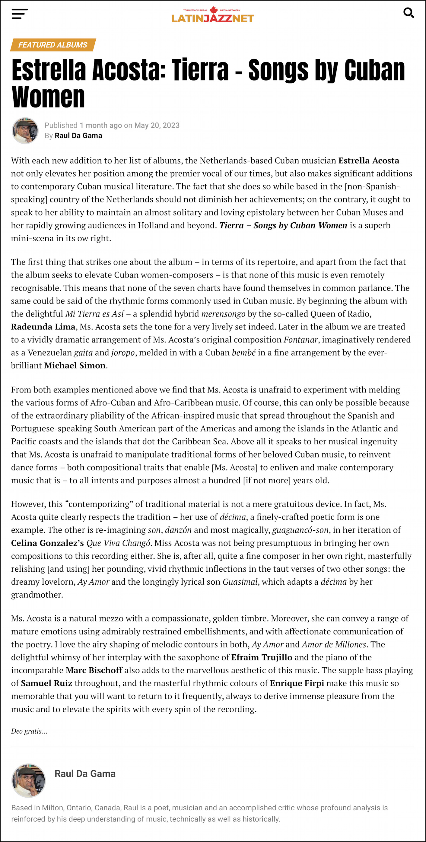 review Tierra by Latin Jazz Network