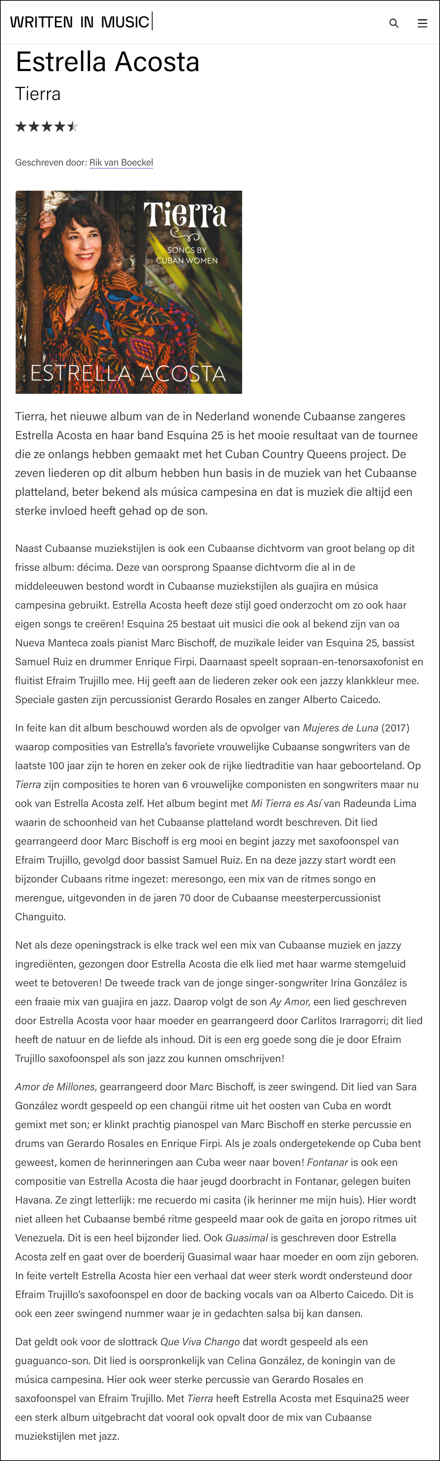 review Tierra WrittenInMusic